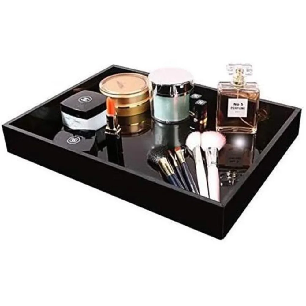 Waterproof Acrylic Vanity Tray, Sturdy Valet Tray Organizer, 10.2 x 8.5x1.8 Inch